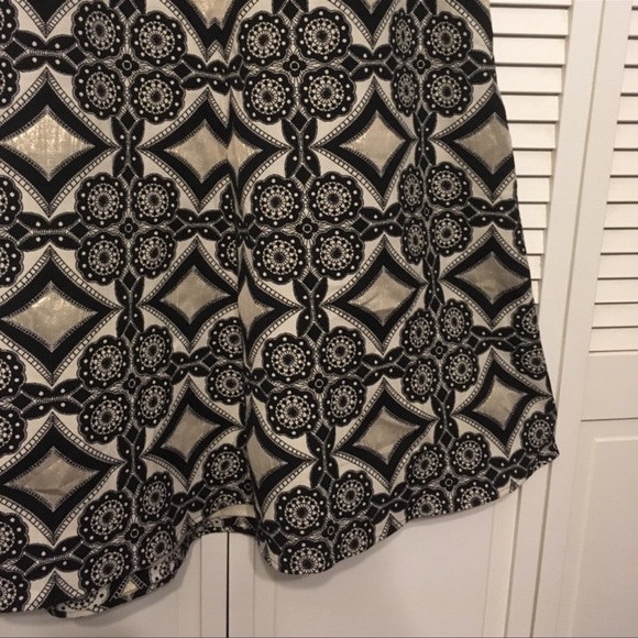 Isabel Toledo Gold Foil with Black Design Skirt - Picture 4 of 8